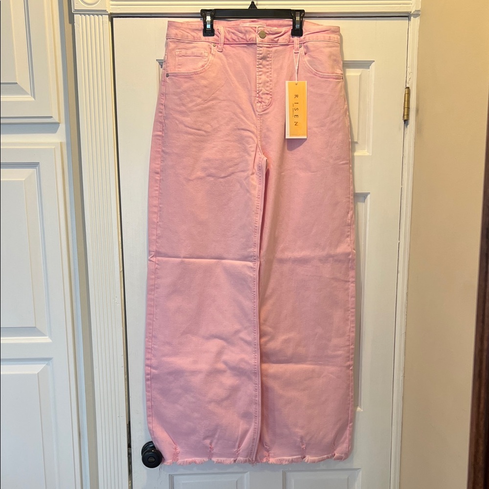 Risen Women's High Rise Pink Jeans